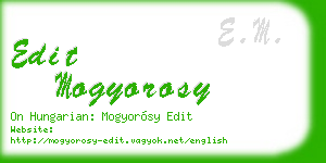 edit mogyorosy business card
